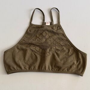 Xhilaration Olive Green Halter Bralette Size Small